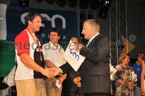 Primož Kozmus, olimpijski prvak v metu kladiva in Martin Novšak, Gen Energija