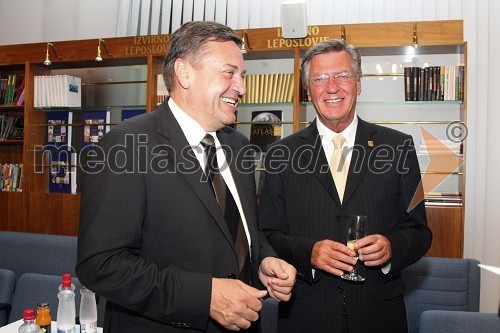 Zoran Jankovič, župan Ljubljane in Harald Scheucher, župan Celovca