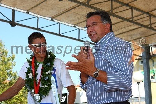 Vasilij Žbogar, olimpijski jadralec, in izolski župan, Tomislav Klokočovnik