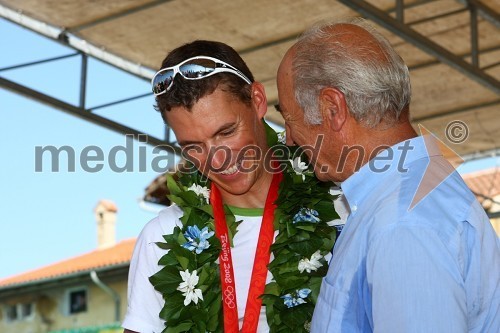 Vasilij Žbogar, olimpijski jadralec, in Janko Kosmina
	
	