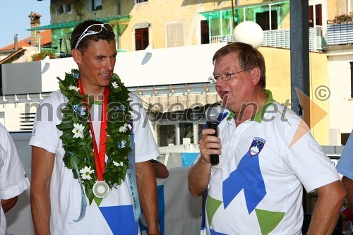 Vasilij Žbogar, olimpijski jadralec in Trevor Millar, trener