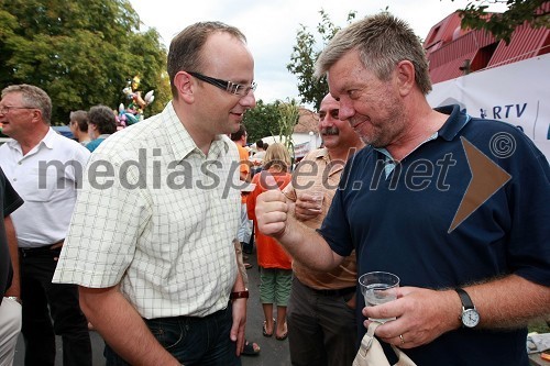 Radovan Žerjav, minister za promet RS in Marjan Dora, urednik radia Murski val