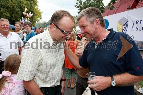 Radovan Žerjav, minister za promet RS in Marjan Dora, urednik radia Murski val