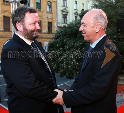 Dr. Ivan Žagar, minister službe vlade RS za lokalno samoupravo in regionalno politiko in Janez Ujčič, generalni direktor RTS in mestni svetnik MOM 
