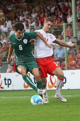 Branko Ilic, slovenski nogometaš in Marcin Kowalczyk, poljski nogometaš
