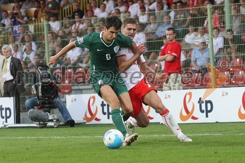 Branko Ilic, slovenski nogometaš in Marcin Kowalczyk, poljski nogometaš