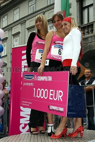 Tina Škraban, udeleženka z najvišjimi petkami, Tina Fučko iz Doba, zmagovalka teka in Ajda Ferk, zmagovalka za najboljši stil