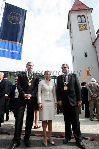 Prof. dr. Jernej Turk, dekan Fakultete za kmetijstvo in biosistemske vede UM, Mojca Kucler Dolinar, ministrica za visoko šolstvo, znanost in tehnologijo in prof. dr. Ivan Rozman, rektor Univerze v Mariboru