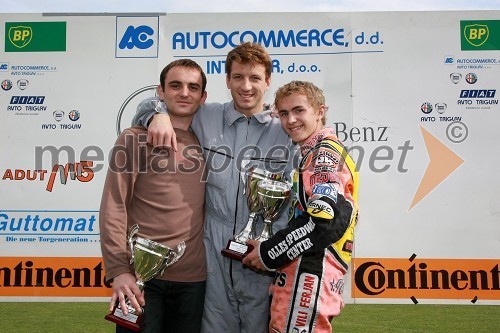 Marko Vlah, Hrvaška, Aleš Kraljič, Slovenija (AMTK Ljubljana) in Dalibor Bot, Slovenija (Speedway team Lendava)