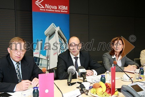 mag. Franc Škufca, predsednik NS Nove KBM, Matjaž Kovačič, predsednik uprave NKBM in Manja Skernišak, članica uprave NKBM
