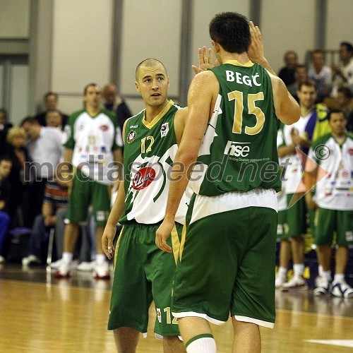 Marko Milič, Union Olimpija (krilo) in Mirza Begić, Union Olimpija (center)