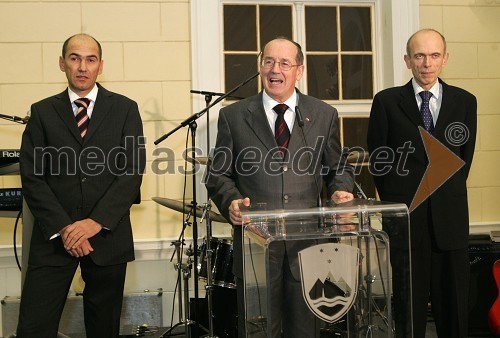 Janez Janša, predsednik Vlade Republike Slovenije, France Cukjati, predsednik Državnega zbora RS in Janez Drnovšek, predsednik republike Slovenije