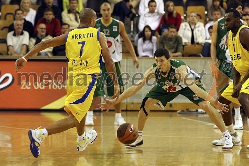 Carlos Arroyo, Maccabi in Vlado Ilievski, Union Olimpija (organizator igre, branilec)