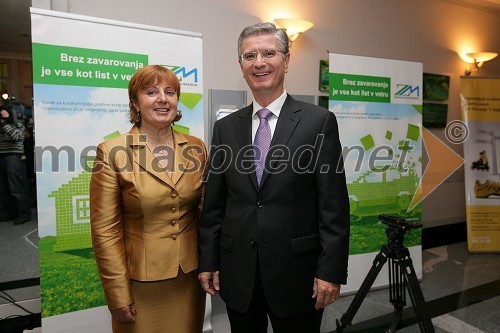 Tatjana Fink, glavna direktorica podjetja Trimo d.d. in Franjo Bobinac, predsednik uprave Gorenje d.d. in predsednik Združenja Manager