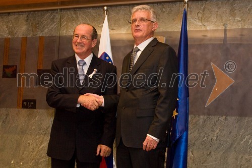 France Cukjati, nekdanji predsednik Državnega zbora in Pavel Gantar, novi predsednik Državnega zbora