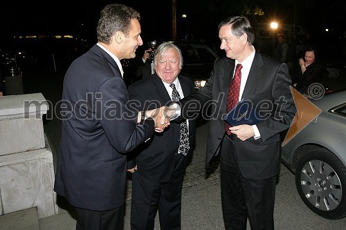 Danilo Rošker, direktor SNG Maribor, Tone Partljič, pisatelj in predsednik Sveta Borštnikovega srečanja ter dr. Danilo Türk, predsednik Republike Slovenije