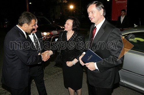 Danilo Rošker, direktor SNG Maribor, Tone Partljič, pisatelj in predsednik Sveta Borštnikovega srečanja, Barbara Miklič Türk, soproga predsednika RS in dr. Danilo Türk, predsednik RS