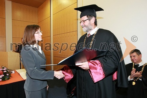 Dr. Polonca Šek Mertük, Filozofska fakulteta Univerze v Mariboru in prof. dr. Ivan Rozman, rektor Univerze v Mariboru