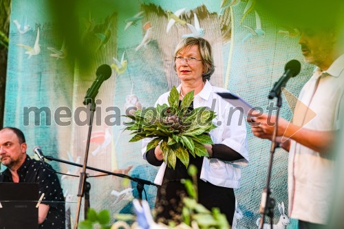 Andrej Rozman Roza in Alenka Sottler prejemnika Levstikove nagrade 2021, podelitev