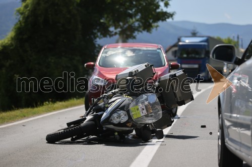 Prometna nesreča madžarskega motorista v Selnici ob Dravi