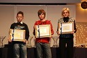 Cristian Segala, Jaka Tomič in Roberta Purich, zmagovalci posameznih razredov amaterskega prvenstva v minimotu