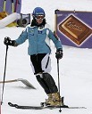 Smučarka Veronika Zuzulova, Slovaška, med ogledom proge
(nedeljski slalom)