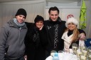 Jure Stopar, hokejist, njegovo dekle Alenka Gotar, pevka, Miha Hercog, fant Saše Lendero in Saša Lendero, pevka