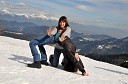 Ivana Paun, 1. spremljevalka Snežne kraljice Starega vrha 2009, in Sabina Frankovič, 2. spremljevalka Snežne kraljice Starega vrha 2009
