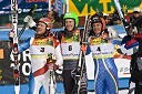 2. mesto: Didier Cuche, Švica, 1. mesto: Ted Ligety, ZDA in 3. mesto: Massimiliano Blardone, Italija