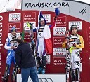 Giuliano Razzoli, Italija, 2.mesto, Julien Lizeroux, Francija, 1. mesto, in Felix Neureuther, Nemčija, 3.mesto