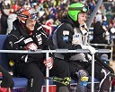 Didier Cuche, švicarski alpski smučar in drugouvrščeni na kranjskogorskem veleslalomu in Ted Ligety, ameriški alpski smučar, zmagovalec kranjskogorskega veleslaloma