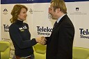 Brigita Langerholc, atletinja in Peter Kukovica, predsednik Atletske zveze Slovenije