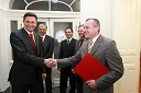 Borut Pahor, predsednik Vlade RS, mag. Boris Podvršnik, župan občine Zreče, prof. dr. Otmar Kugovnik, profesor na Fakulteti za šport in predsednik Slovenske univerzitetne športne zveze, Vili Rezman, župan občine Ruše in Franc Kangler, župan Mestne občine Maribor