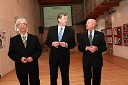 Darko Šarac, avtor razstave, dr. Danilo Türk, predsednik Republike Slovenije in Božo Dimnik, predsednik Društva Slovensko-Hrvaškega prijateljstva