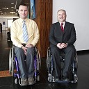 Gregor Gračnar, referent za šport Zveze paraplegikov Slovenije in Dane Kastelic, predsednik Zveze paraplegikov Slovenije