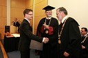 Dr. Mitja Truntič, Fakulteta za elektrotehniko, računalništvo in informatiko Univerze v Mariboru, prof. dr. Ivan Rozman, rektor Univerze v Mariboru ter prof. dr. Igor Tičar, dekan Fakultete za elektrotehniko, računalništvo in informatiko Univerze v Mariboru