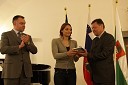 Andrej Kocič, predsednik uprave Zavarovalnice Triglav, Nina Sovinek, plavalka in Zoran Jankovič, župan Ljubljane