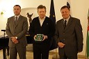 Andrej Kocič, predsednik uprave Zavarovalnice Triglav, Dušan Kecman, sopredsednik Rokometnega kluba Olimpija in Zoran Jankovič, župan Ljubljane