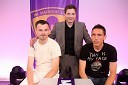 Suad Filekovič, nogometaš NK Maribor, Stipe Jerič, urednik RTS in Zoran Pavlovič, nogometaš NK Maribor