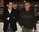 Stojan Auer in Ervin Potočnik, realizator oddaje Podalpski šov in Peta noč na Net TV