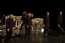 Jean-Pierre Drouet, tolkala, Vinko Globokar, skladatelj, Michael Riessler, klarinet in Christophe Roy, violončelo