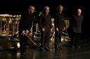 Christophe Roy, violončelo, Vinko Globokar, skladatelj, Michael Riessler in Jean-Pierre Drouet, tolkala