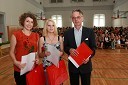 Kaja Napotnik in Barbara Lempl, maturantki ter Srečko Zorko, ravnatelj Prve gimnazije Maribor