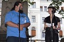 Boštjan Gorenc - Pižama, stand-up komik in Tjaša Koprivec, urednica Založbe Sanje, oba voditelja otvoritve