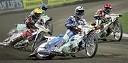 Levi trije vozniki iz ozadja naprej: Antonio Lindbaeck (Švedska), Greg Hancock (ZDA) in Nicki Pedersen (Danska)