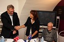 Milan Razdevšek, direktor Zavoda za turizem Maribor, Andreja Kračun, predsednica dobrodelnega združenja Koraki za korakce in Milan Lorenci, odgovoren za tehnično izvedbo pohoda Koraki za korakce