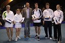 Tina Križan, Mima Jaušovec, kapetanka slovenske ženske teniške reprezentance, Edo Oven, predstavnik BTC, Stefan Edberg, Blaž Kavčič in Maja Matevžič