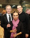 Drago Šulek, predsednik Plesne zveze Slovenije in Anna Firstova ter Alexey Silde, Rusija, svetovna prvaka v latinskoameriških plesih 2009  	 
