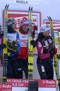 2. mesto: Justyna Kowalczyk, Poljska, 1. mesto: Marit Björgen, Norveška in 3. mesto: Petra Majdič, Slovenija