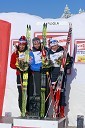 2. mesto: Marit Bjoergen, Norveška, 1. mesto: Justyna Kowalczyk, Poljska in 3. mesto: Anna Haag, Švedska